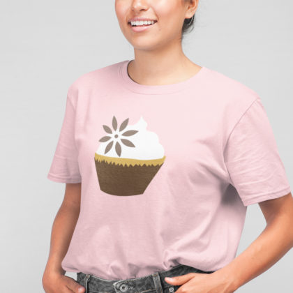 Dots cupcake t-shirt with cupcake on front